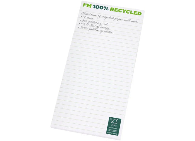Tisch-Mate 1/3 A4 umweltfreundlicher Notizblock - weiß - 25 Blatt TK Gruppe® Grosshandel 