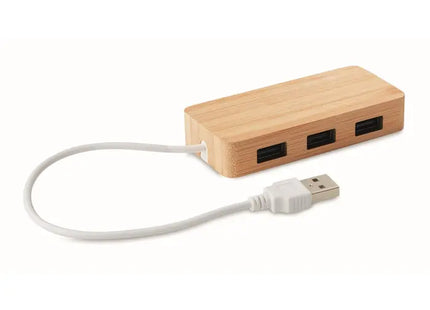 3-fach USB 2.0 Hub aus Bambus von VINA – Ökologischer Holz-Anschluss TK Gruppe® Grosshandel 
