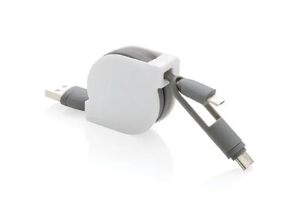 3-in-1 Ausziehbares Ladekabel - Flexibel, Weiß TK Gruppe® Grosshandel 