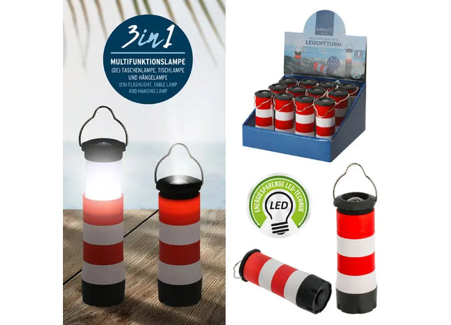 3-in-1 Leuchtturm Taschenlampe: Handlampe, Signallicht und Notfallbeleuchtung TK Gruppe® Grosshandel 