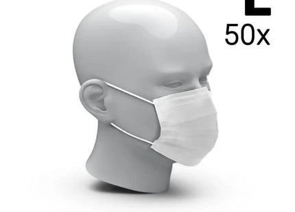 3-lagiger Mundschutz, Größe L, 50 Stück, Weiß, Hygienisch TK Gruppe® Grosshandel 