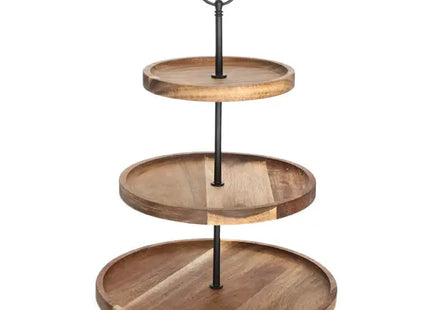 3-stöckige Holz-Etagere, 35 cm hoch, für Kuchen & Gebäck TK Gruppe® Grosshandel 