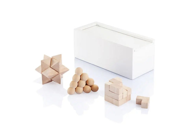 3-teiliges Denkspiel Set in Weiß - Fördert Logik und Problemlösung TK Gruppe® Grosshandel 