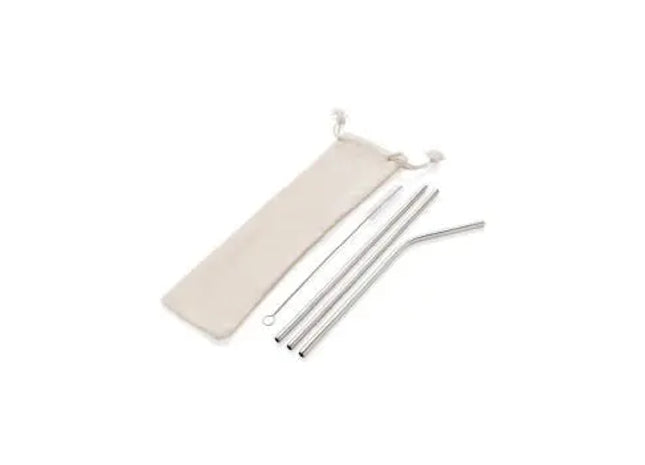 3-teiliges Edelstahl-Trinkhalm-Set in Silber: Dauerhaft & Elegant TK Gruppe® Grosshandel 