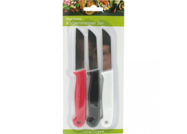3-teiliges Küchenmesserset, Gesamtlänge 16cm, Klingenlänge 7cm - Präzise Schneidewerkzeuge TK Gruppe® Grosshandel 