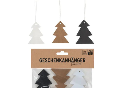 30 Weihnachtsbaum-Geschenkanhänger, 4,5x5,5 cm, praktische OPP-Verpackung TK Gruppe® Grosshandel 