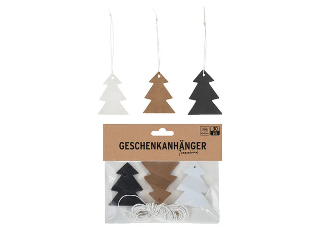 30 Weihnachtsbaum-Geschenkanhänger, 4,5x5,5 cm, praktische OPP-Verpackung TK Gruppe® Grosshandel 