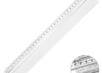 30 cm Lineal mit Zeilenlupe in Glasklar – Perfekt für Präzisionsarbeit TK Gruppe® Grosshandel 