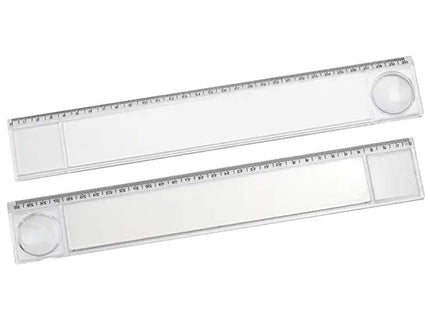 30 cm Lineal mit integrierter Lupe in Glasklar – Präzise & Multifunktional TK Gruppe® Grosshandel 