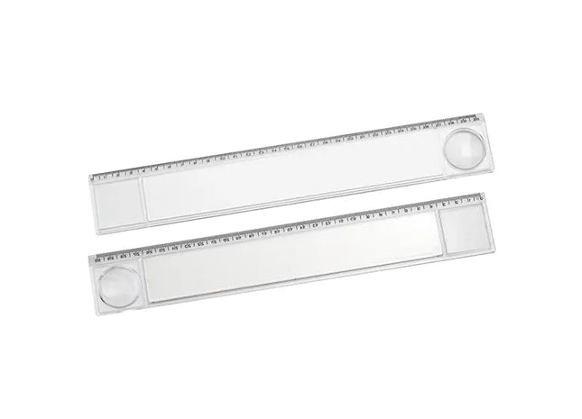 30 cm Lineal mit integrierter Lupe in Glasklar – Präzise & Multifunktional TK Gruppe® Grosshandel 