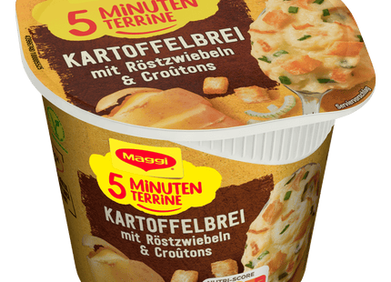 Maggi 5 Minuten Terrine Kartoffelbrei mit Röstzwiebeln & Croutons 56g