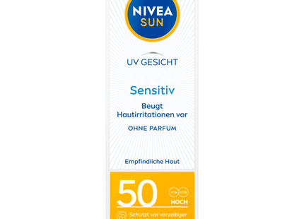 NIVEA Sun Sonnenschutz UV Gesicht Sensitiv LSF 50 50ml