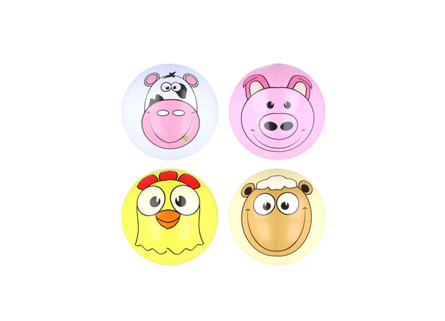 30cm aufblasbarer Strandball mit Bauernhoftier-Gesichtern für Kinder TK Gruppe® Grosshandel 