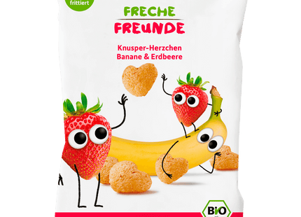 Freche Freunde Knusper-Herzchen Bio Banane & Erdbeere 30g