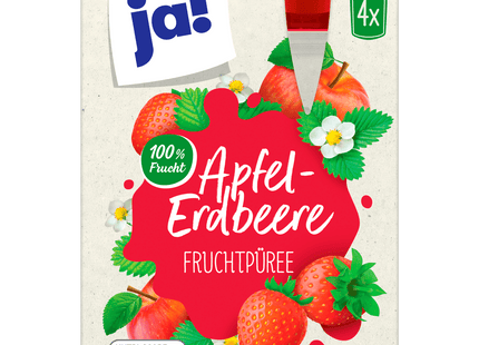 ja! Fruchtmus Apfel-Erdbeere 4x100g