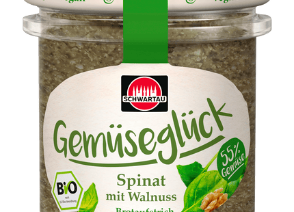 Schwartau Bio Brotaufstrich Gemüseglück Spinat Walnuss vegan 135g