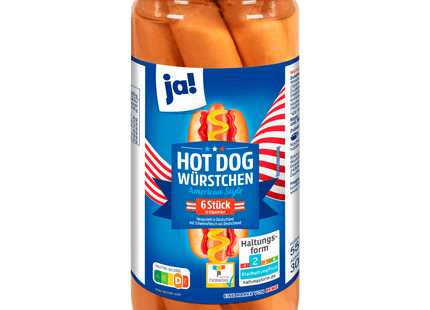 ja! Hot Dog Würstchen 300g, 6 Stück