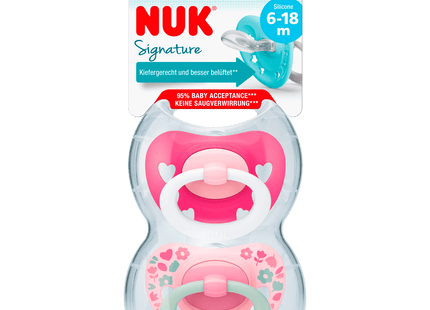 Nuk Signature Schnuller Silicone 6-18 Monate 2 Stück