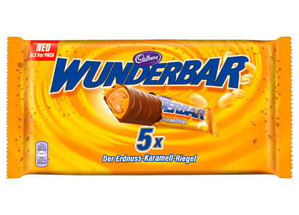 Cadbury Wunderbar Erdnuss-Karamell-Riegel 185g