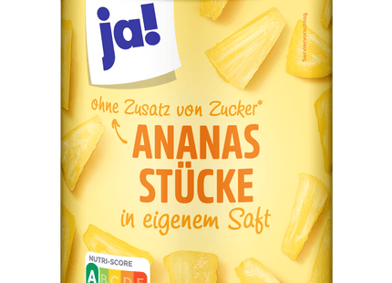 ja! Ananasstücke in eigenem Saft 340g