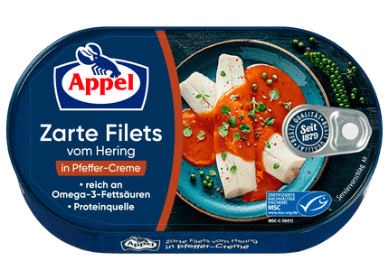 Appel Zarte Filets vom Hering in Pfeffer-Creme 200g