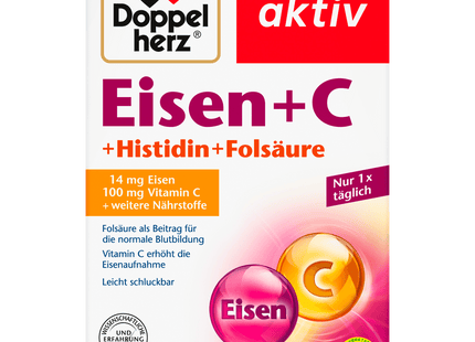 Doppelherz Eisen + C+ Histidin + Folsäure 30 Mini-Tabletten