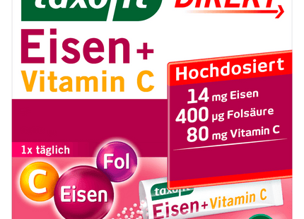 Taxofit Direkt Eisen + Folsäure + Vitamin C 30g, 20 Portionen