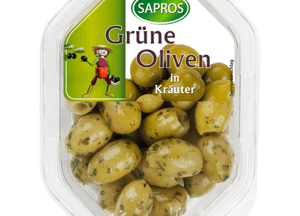 Sapros grüne Oliven Kräuter 130g