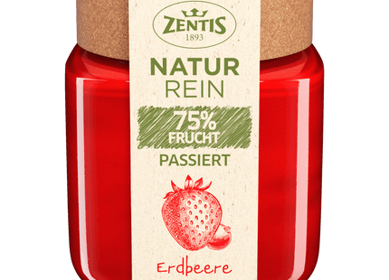 Zentis Natur Rein 75% Frucht Passiert Erdbeere 200g