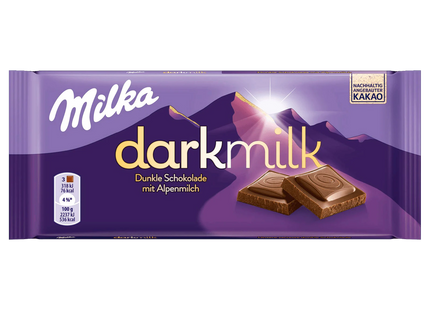 Milka darkmilk Schokolade Dunkle Alpenmilch 85g