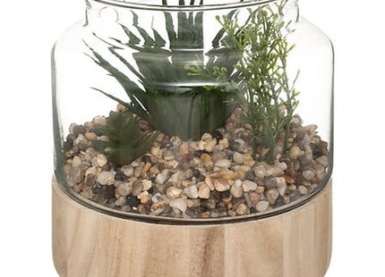 Künstliche Pflanze Terrarium Topf Glas H17,5cm