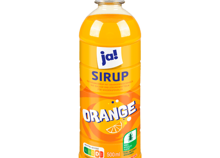 ja! Getränkesirup mit Orangen-Geschmack 0,5l