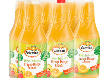 Valensina Mildes Frühstück Orange-Mango-Ananas 6x1l