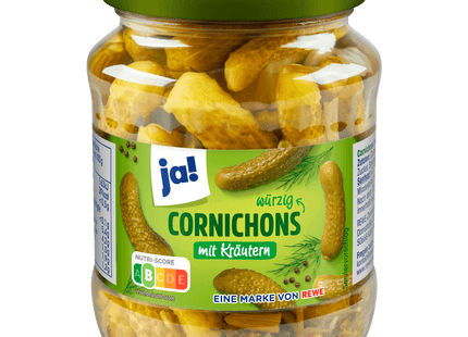 ja! Cornichons mit Kräutern 190g