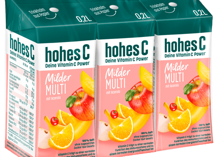 Hohes C Milder Multivitamin 100% Saft 3x0,2l