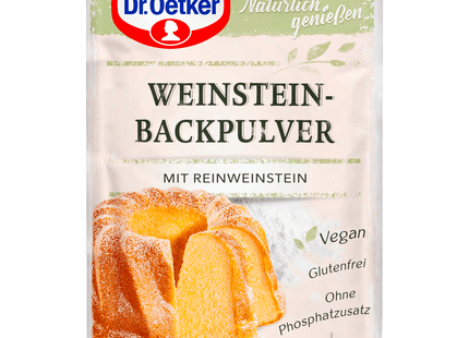 Dr, Oetker Weinstein Backpulver vegan 60g, 3 Beutel