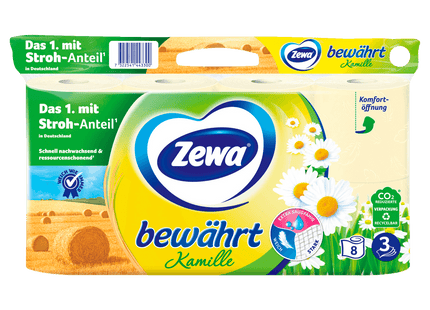 Zewa Bewährt Toilettenpapier Kamille 3-lagig 8x150 Blatt