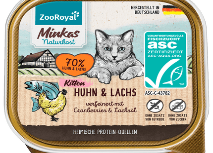 ZooRoyal Minkas Naturkost Kitten Huhn & Lachs 100g