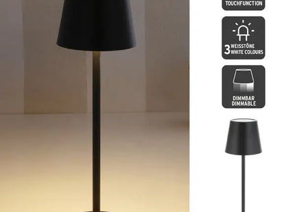 37cm LED Tischleuchte in Schwarz - Modernes Metall-Design mit USB-Anschluss, Effiziente Beleuchtung TK Gruppe® Grosshandel 