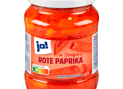 ja! Rote Paprika in Streifen 165g