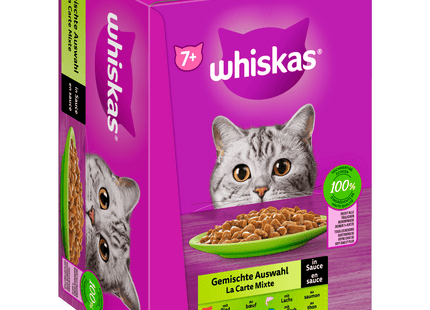 Whiskas Portionsbeutel Multipack 7+ Gemischte Auswahl in Sauce 12x85g