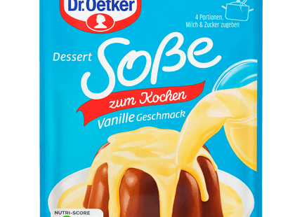 Dr, Oetker Dessert-Soße zum Kochen Vanille-Geschmack 3x17g