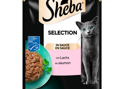 Sheba Portionsbeutel Selection in Sauce mit Lachs 85g