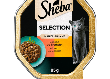 Sheba Schale Selection in Sauce mit Rind und Truthahn 85g