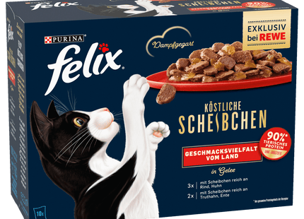 Purina Felix Köstliche Scheibchen Geschmacksvielfalt vom Land 10x80g