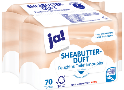 ja! Feuchtes Toilettenpapier Sheabutter-Duft 70 Stück