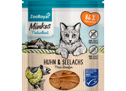 ZooRoyal Minkas Naturkost Mini Streifen Huhn & Seelachs 50g