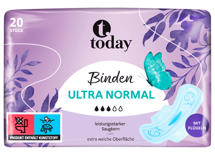 Today Binden Ultra Normal mit Flügeln 20 Stück