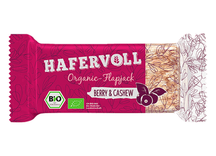 Hafervoll Bio Organic-Flapjack Berry & Cashew 60g