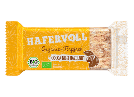 Hafervoll Bio Organic-Flapjack Cocoa Nib & Hazelnut 60g